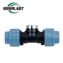 PP compression fititngs-Tee Quick Connector PN16 90 Degree Tee Female Male Tee for Water Supply